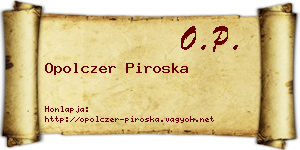 Opolczer Piroska névjegykártya
